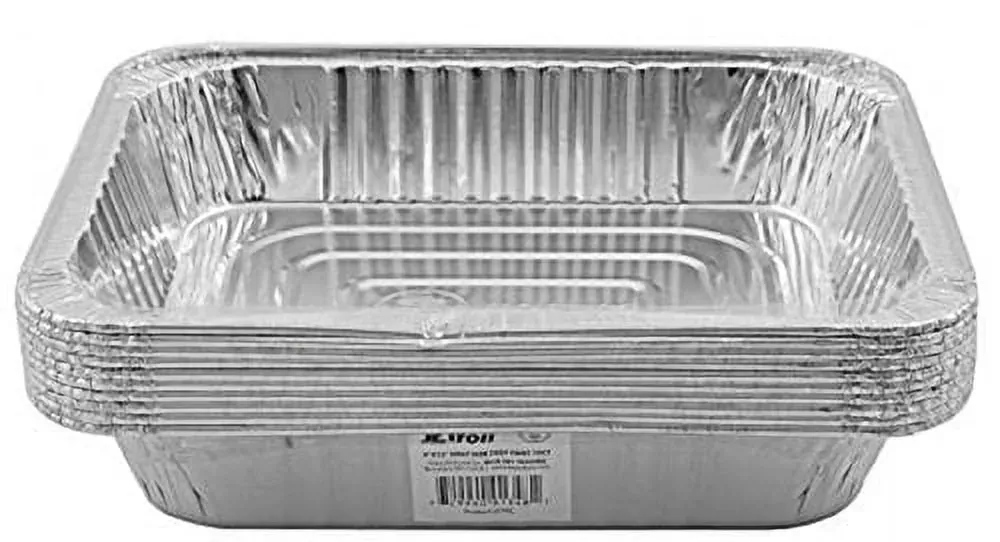 Jetfoil Aluminum Foil Steam Table Pans, Half Size Deep, 9x13 Pans (10 Pack) (2-Pack)